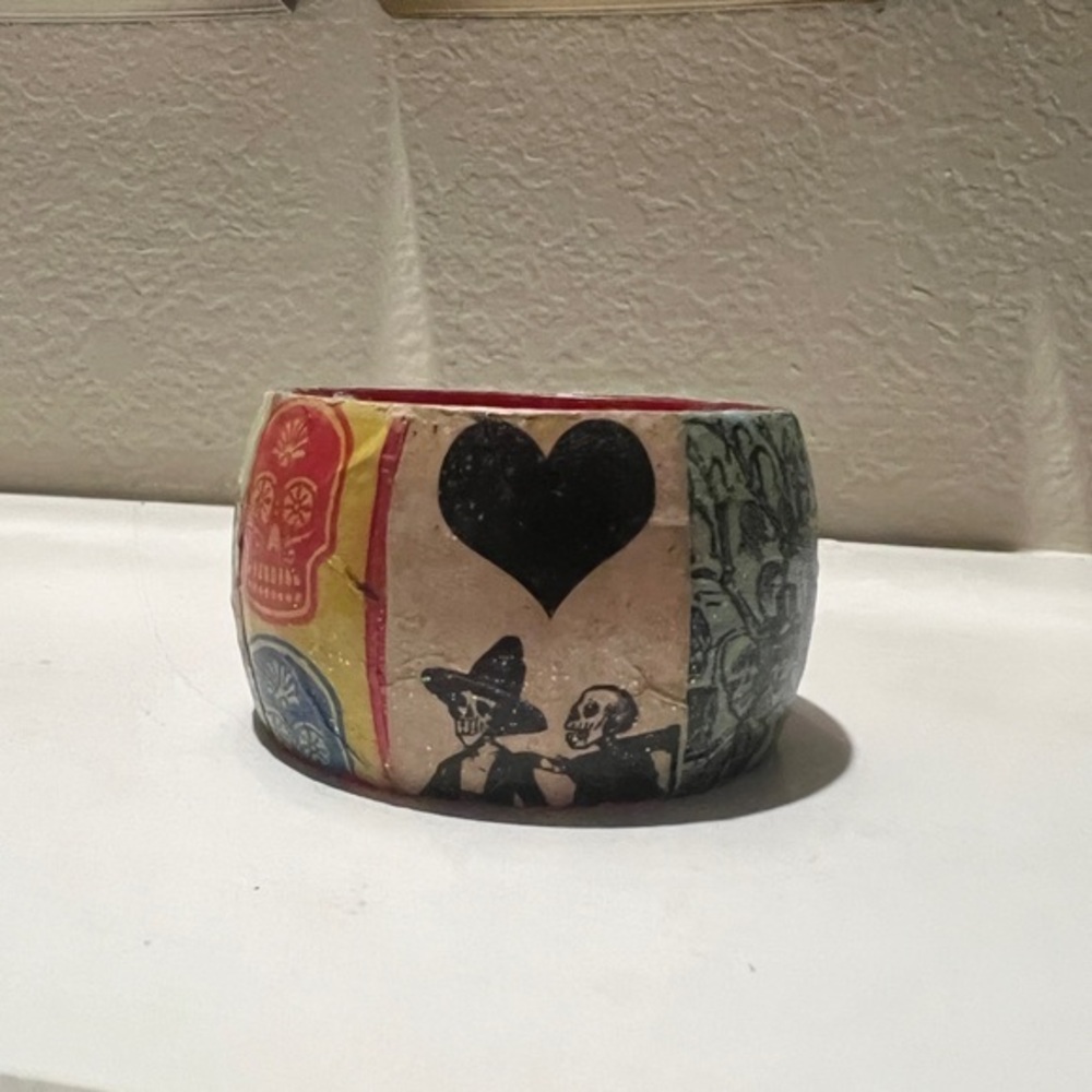 Dia de los Muertos‎ decoupage Bangle